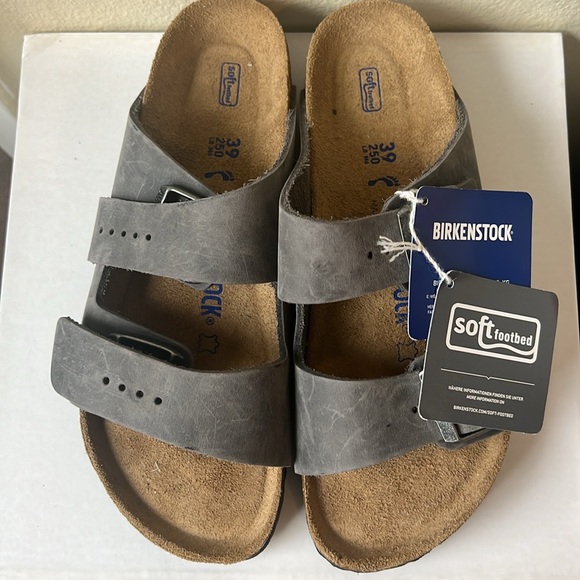 Birkenstock Arizona Softbed size 8/39. Desert Buck Whale Gray. NWT-No box - Picture 5 of 5